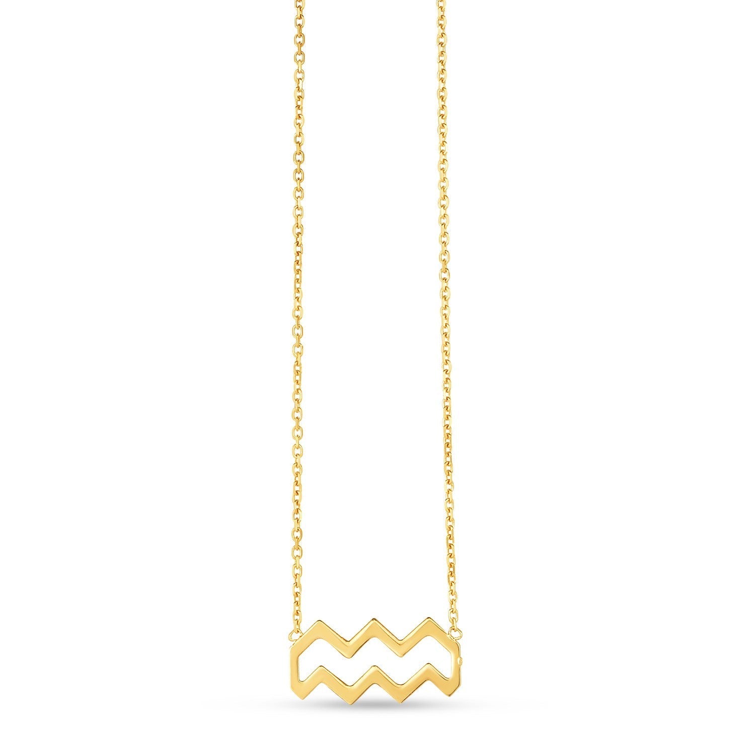 14K Yellow Gold Aquarius Necklace DestGlow