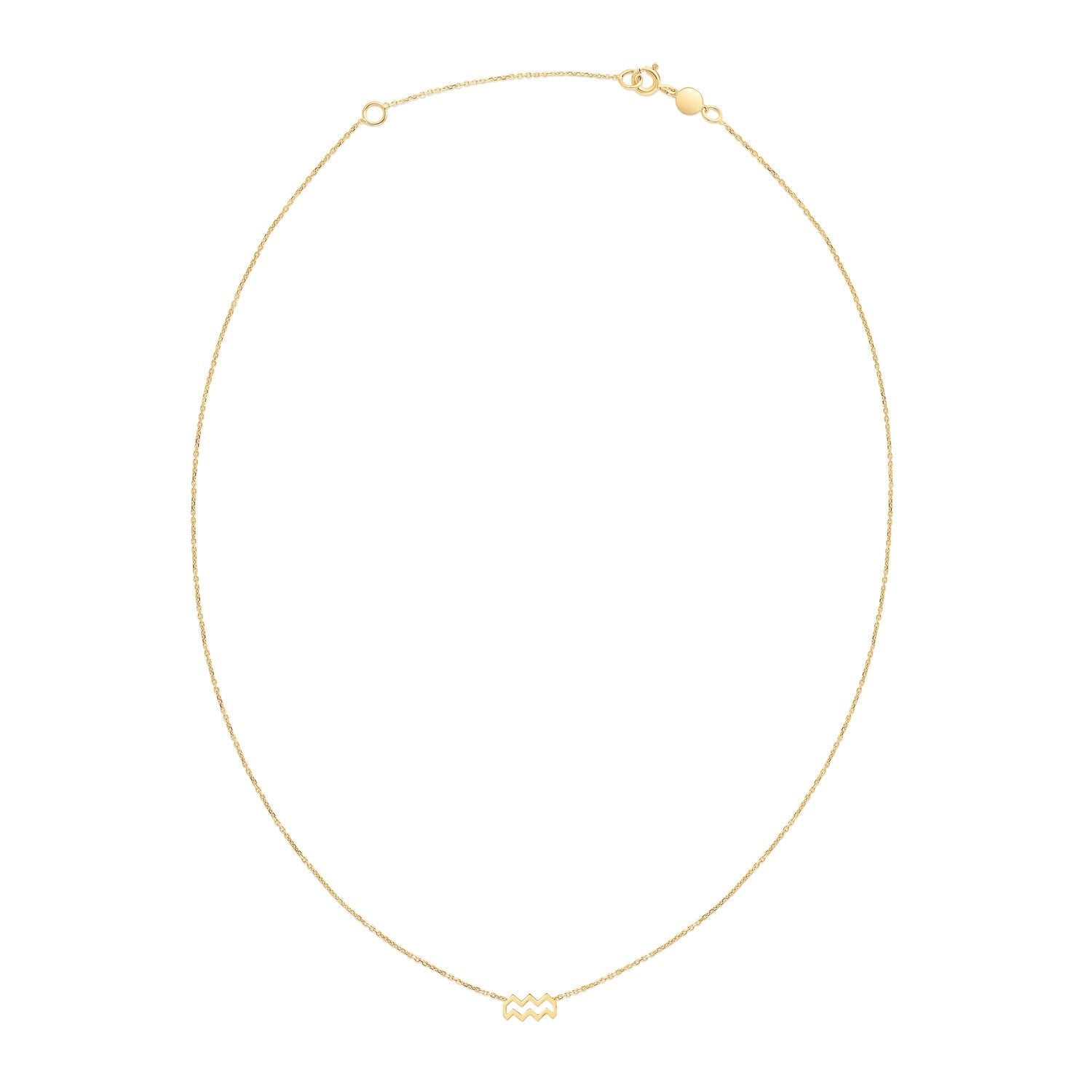 14K Yellow Gold Aquarius Necklace DestGlow