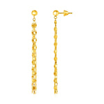14k Yellow Gold Polished Drop Earrings - earrings