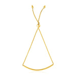 14k Yellow Gold Smooth Curved Bar Lariat Design Bracelet (0.80 mm) - bracelets