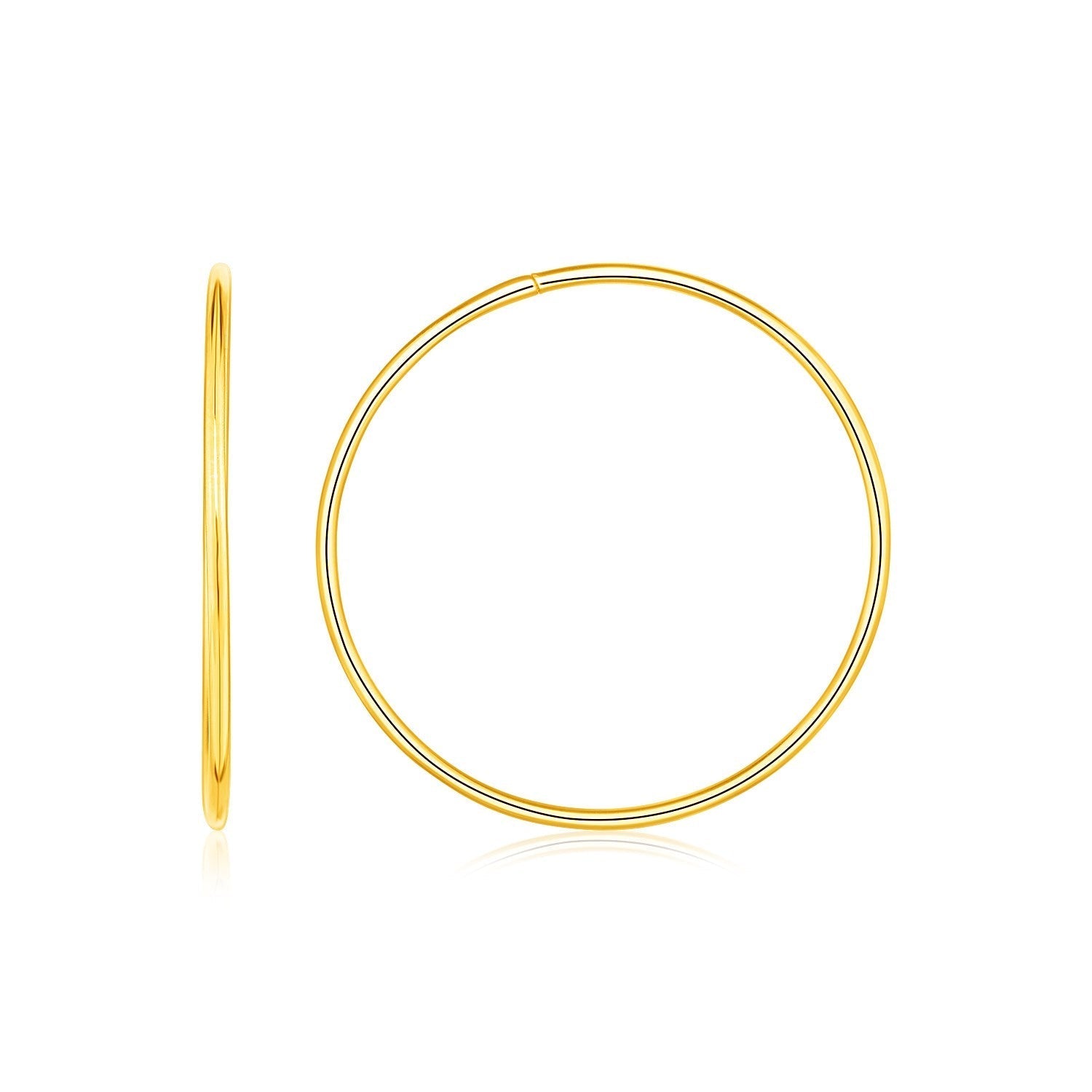 Endless Hoop Style Earrings in 14K Yellow Gold DestGlow