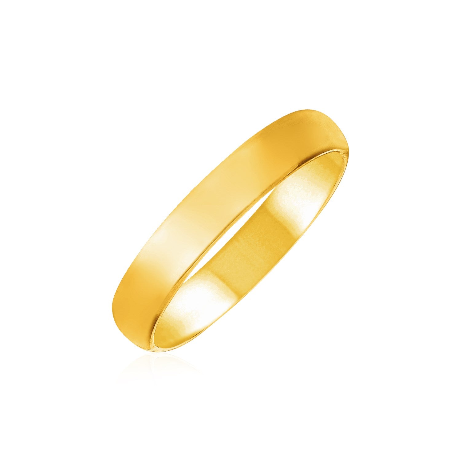 14k Yellow Gold 4mm Comfort Fit Wedding Band by Bids.com
