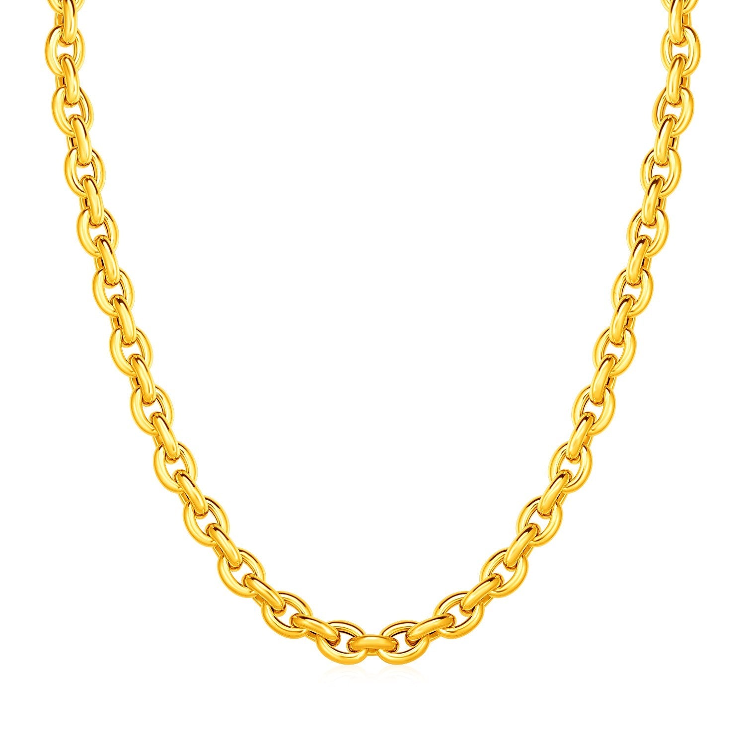 14k Yellow Gold Polished Oval Link Necklace by Bids.com