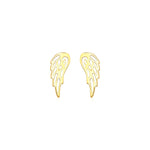 14k Yellow Gold Polished Wing Post Earrings - accessories