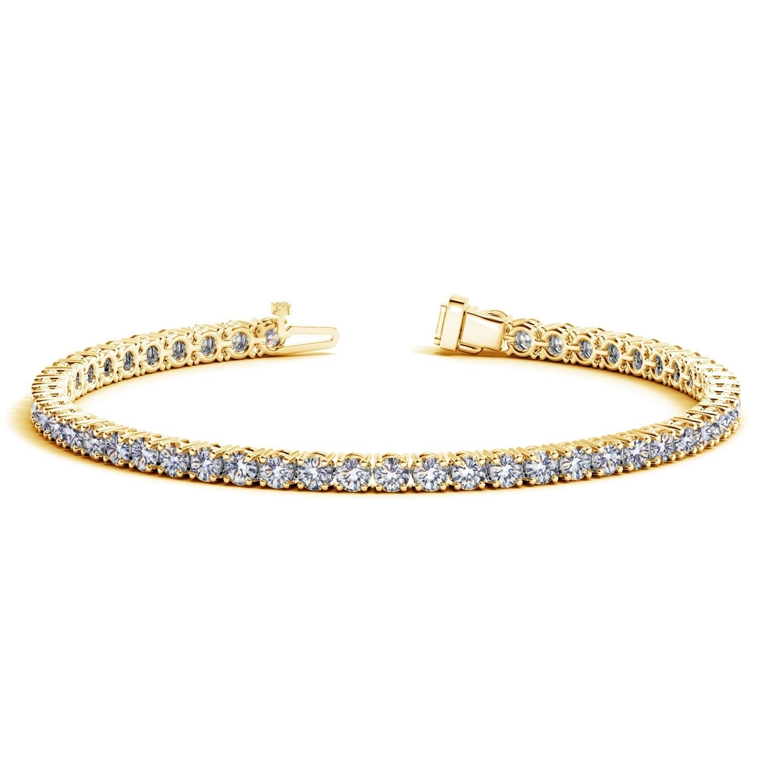 Lab Grown Round Diamond Tennis Bracelet in 14k Yellow Gold (6 cctw F/G VS2/SI1) DestGlow