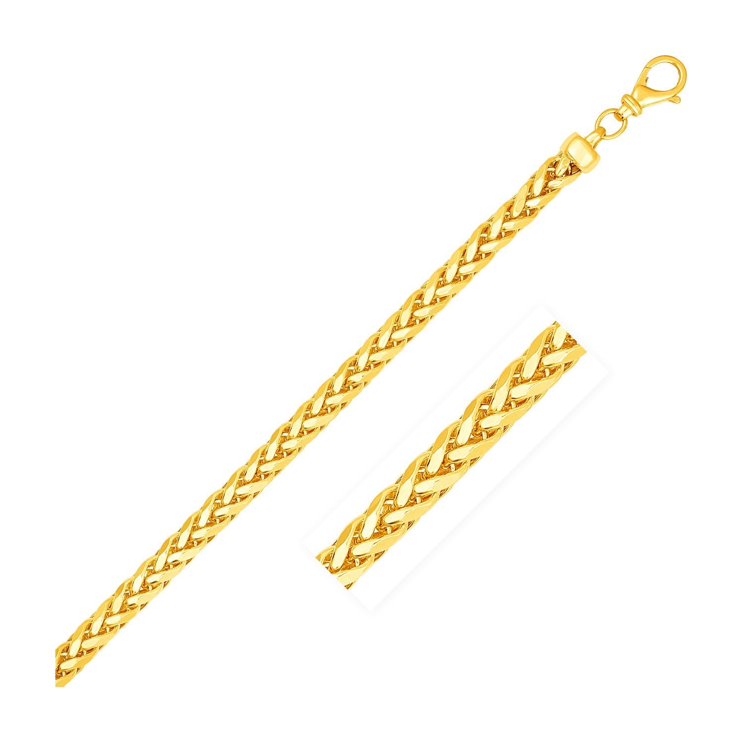 4.0mm 14k Yellow Solid Gold Diamond Cut Round Franco Chain DestGlow