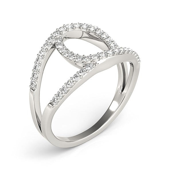 14k White Gold Diamond Loop Style Dual Band Ring (1/2 cttw) by Bids.com
