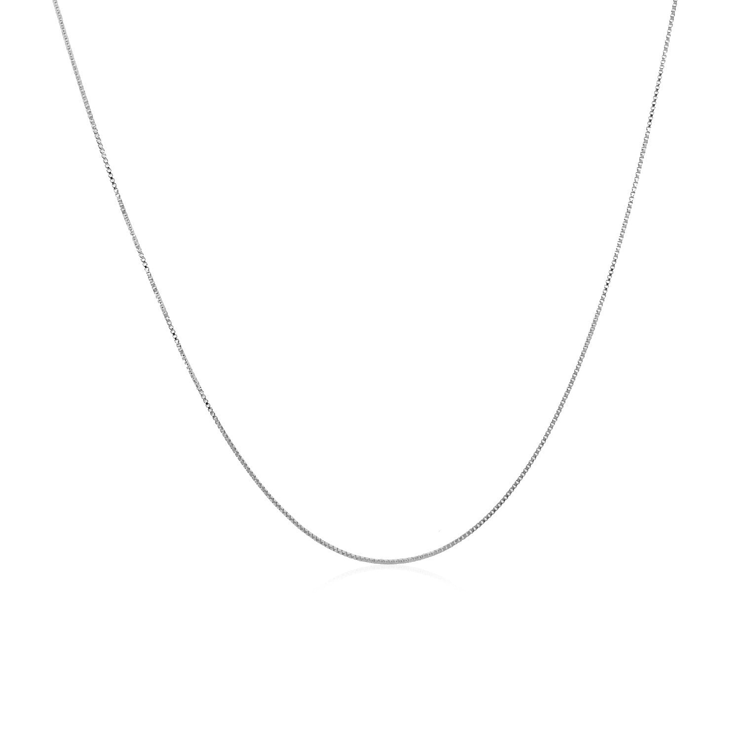 14k White Gold Classic Box Chain (0.40 mm) by Avera Group