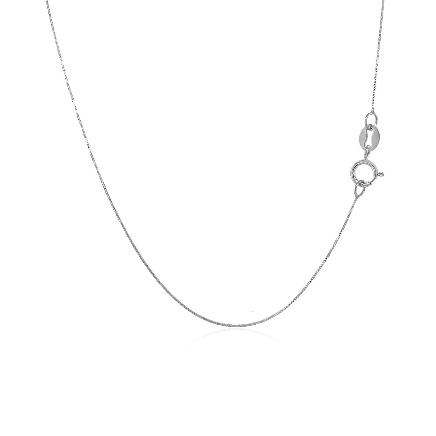 14k White Gold Classic Box Chain (0.40 mm) by Avera Group