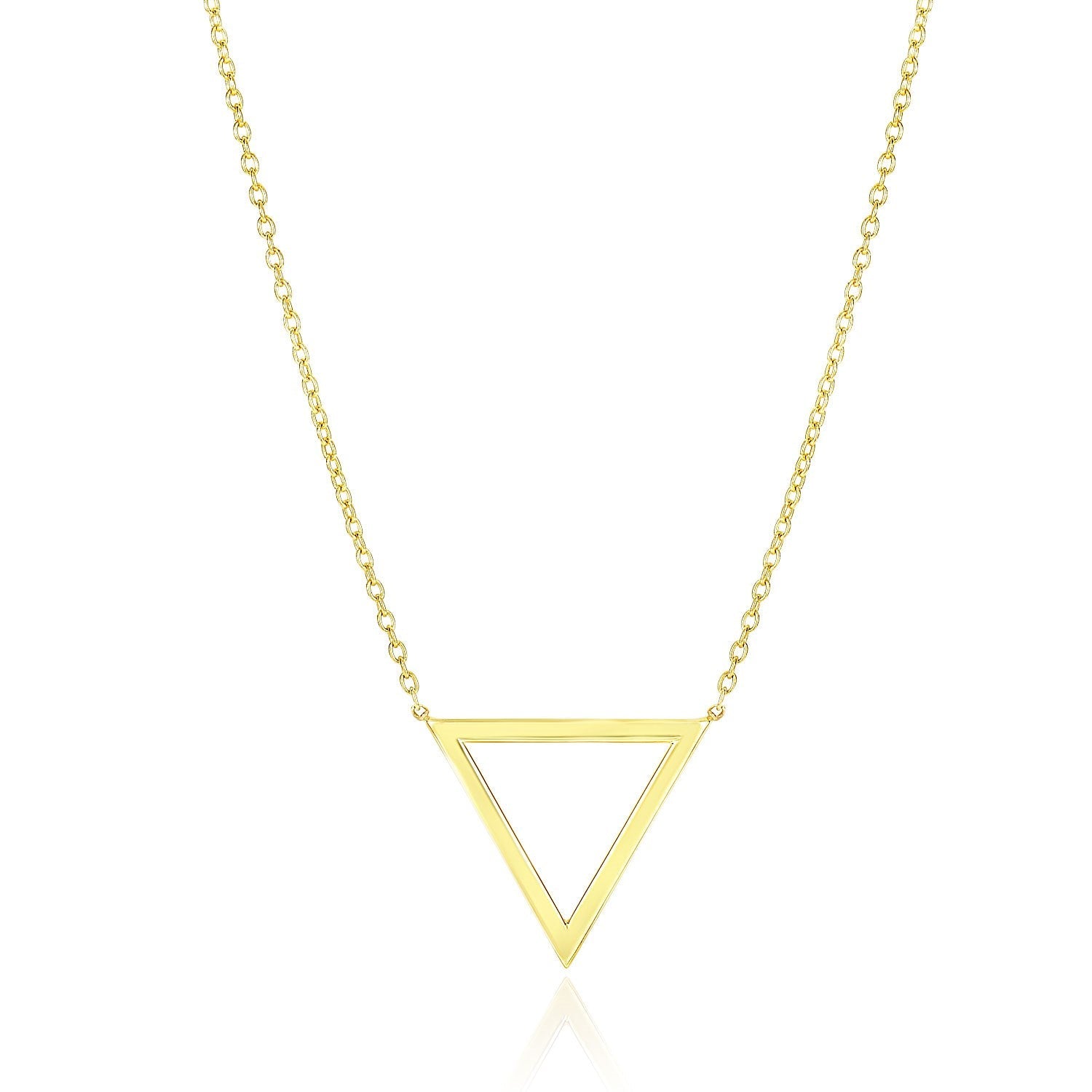 14k Yellow Gold Delta Symbol Chain Necklace by Avera Group