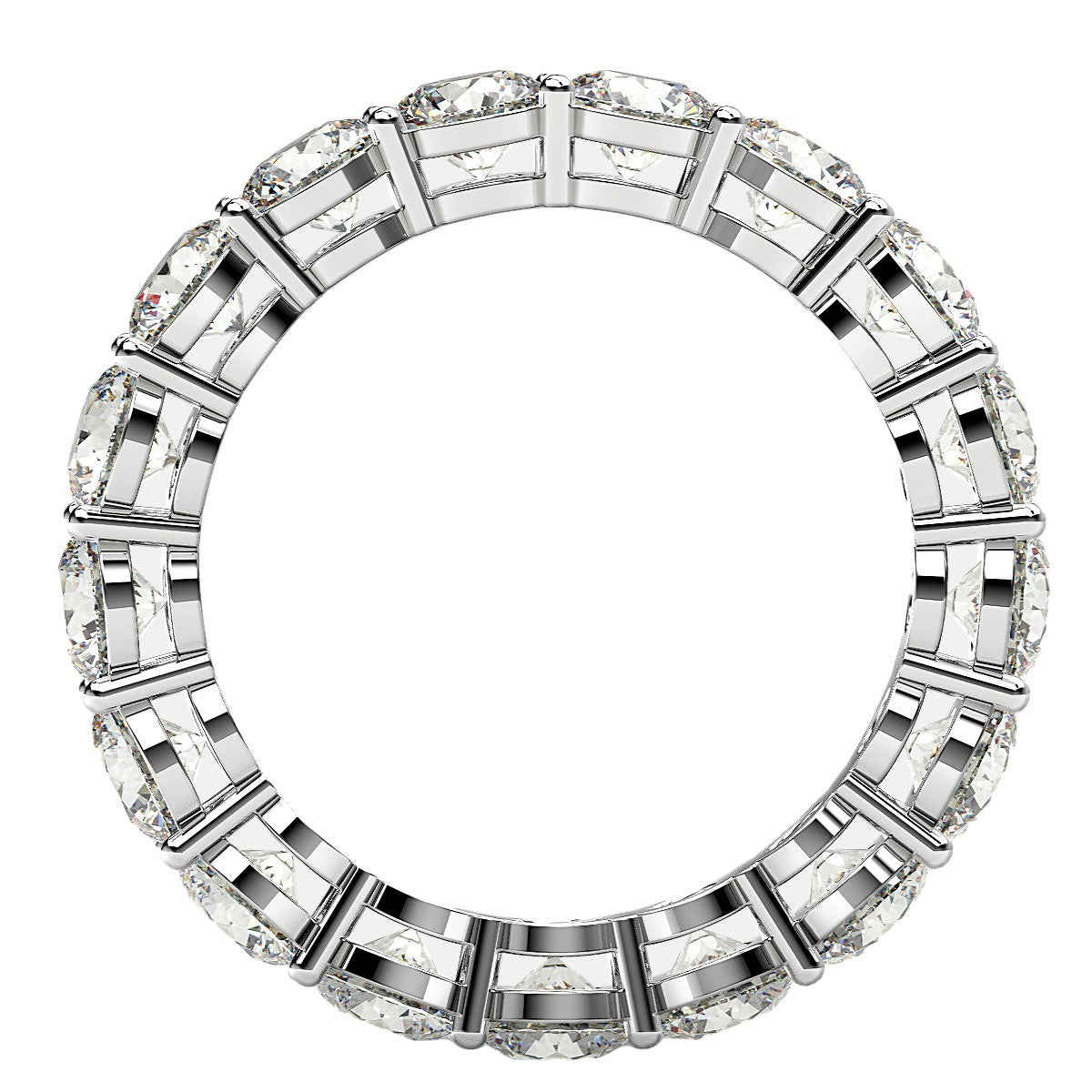 Round Cut Lab Grown Diamond Eternity Ring in 14k White Gold (3 cttw FG/VS2) by Bids.com