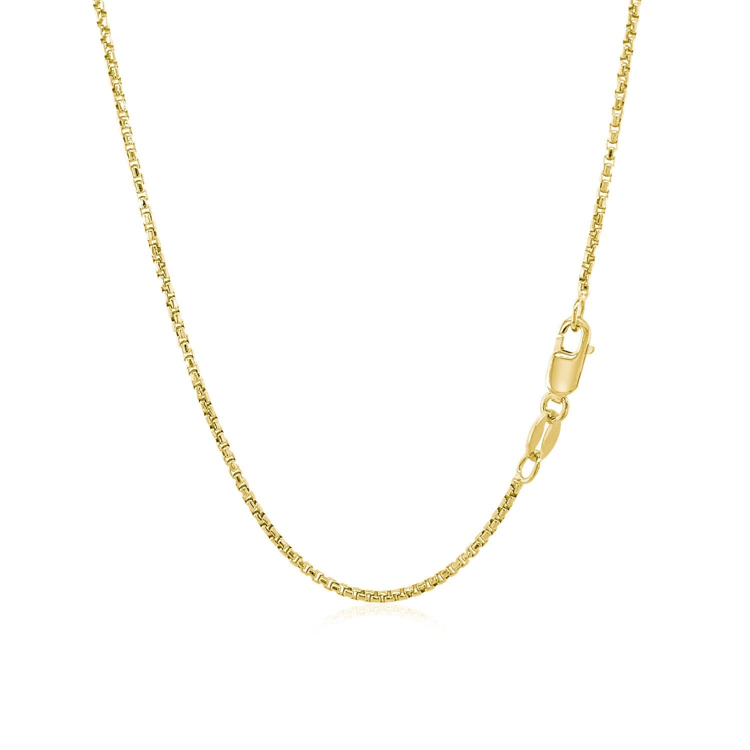 14k Yellow Gold Round Box Chain (1.30 mm) by Avera Group