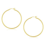 10k Yellow Gold Polished Hoop Earrings (45 mm) - earrings