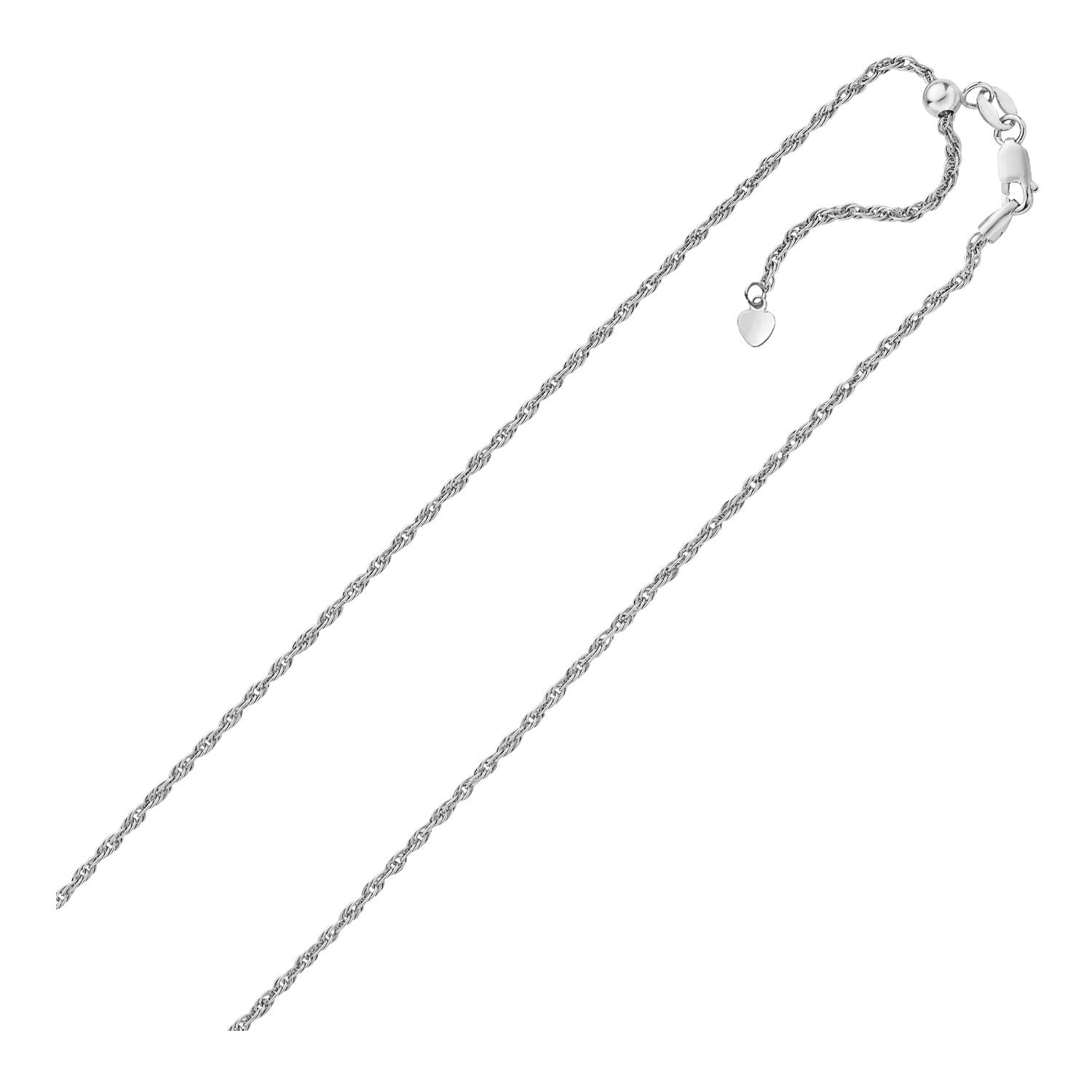 Sterling Silver 1.5mm Adjustable Rope Chain by Bids.com