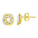 14k Two Tone Gold Love Knot Earrings - accessories