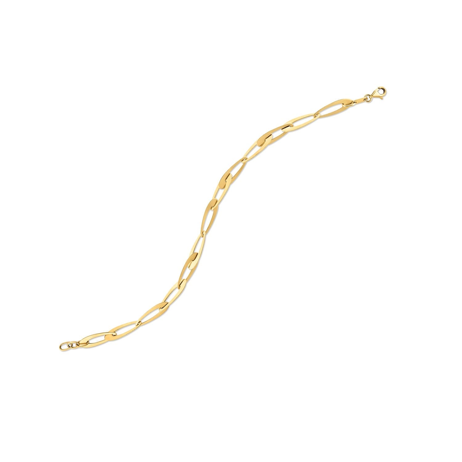 14k Yellow Gold Italian Oval Links Bracelet by Avera Group