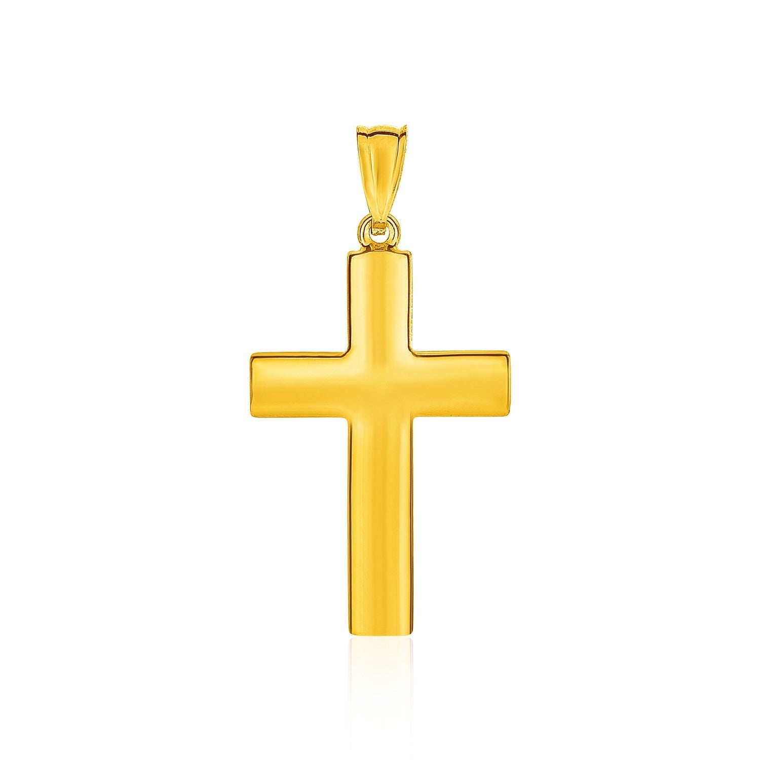 14k Yellow Gold Reversible Textured Cross Pendant - DestGlow