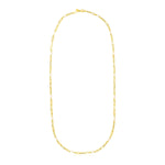 14k Yellow Gold Paperclip Chain and Pearl Necklace