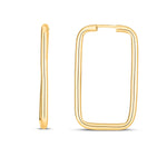 14k Yellow Gold Endless Rectangle Hoops - accessories