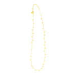 14K Yellow Gold Necklace with Dangling Hearts - necklaces