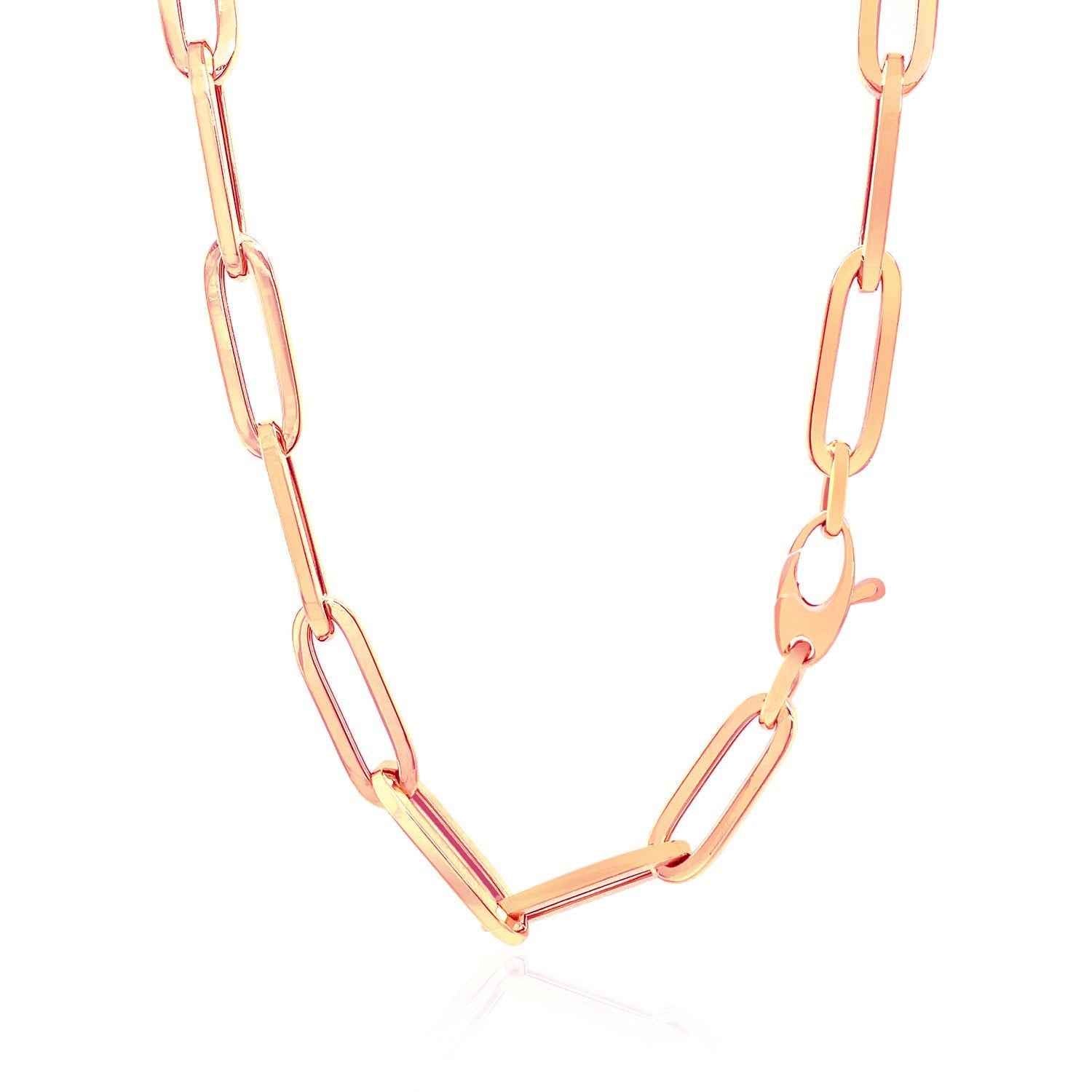 14K Rose Gold Wide Paperclip Chain (6.10 mm)