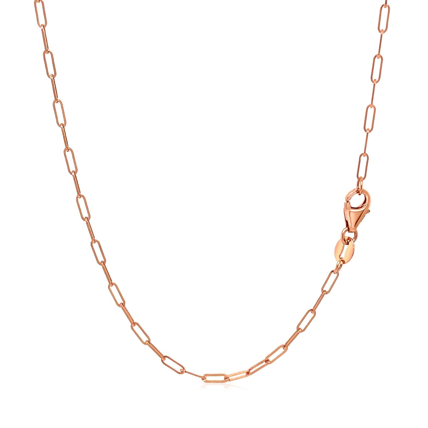 14K Rose Gold Fine Paperclip Chain (1.50 mm) - DestGlow