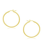 10k Yellow Gold Polished Hoop Earrings (2x30mm) - earrings