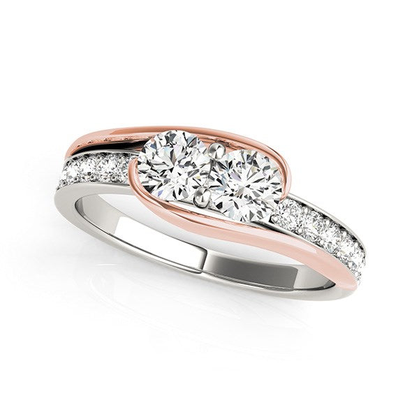 Two Stone Diamond Ring in 14k White And Rose Gold (3/4 cttw) by Bids.com