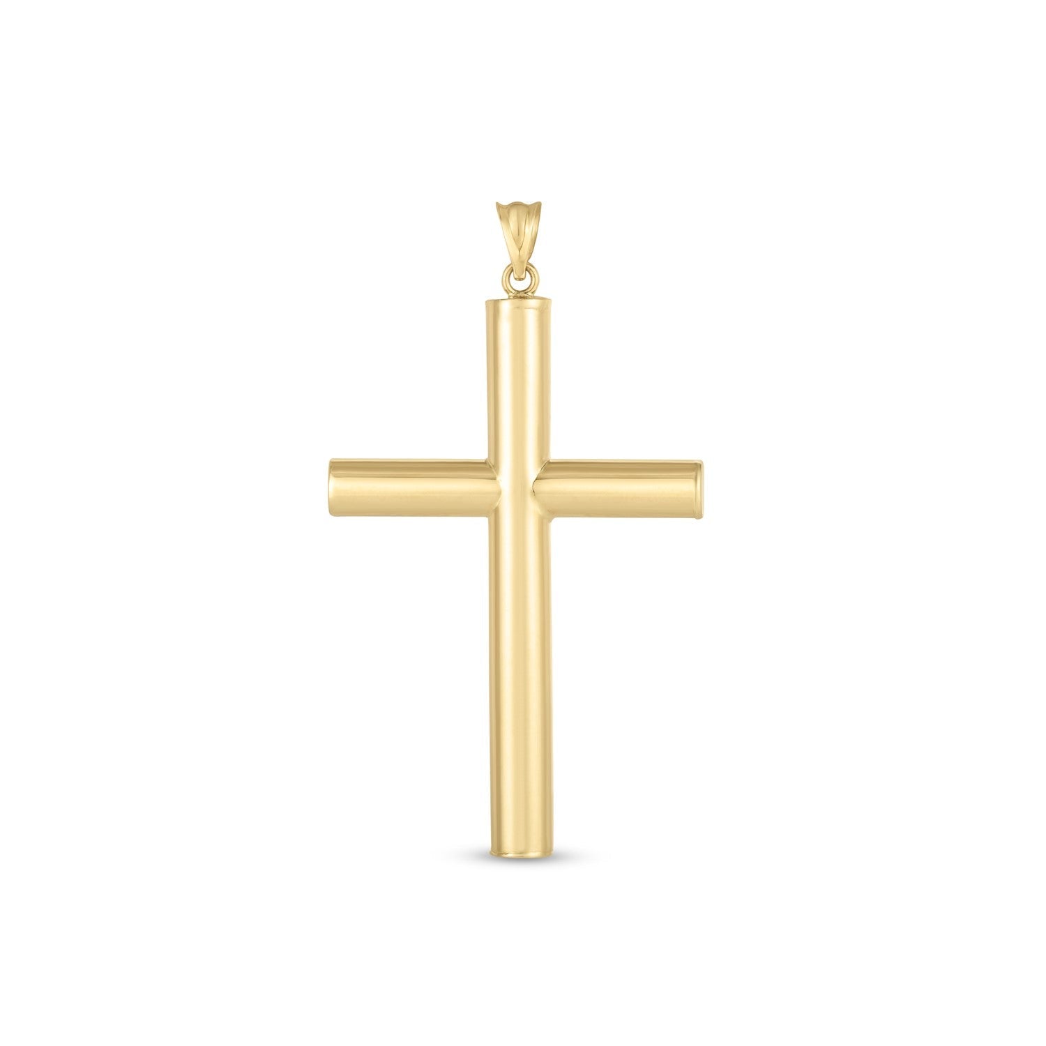 14k Yellow Gold High Polish Classic Cross Pendant - necklaces
