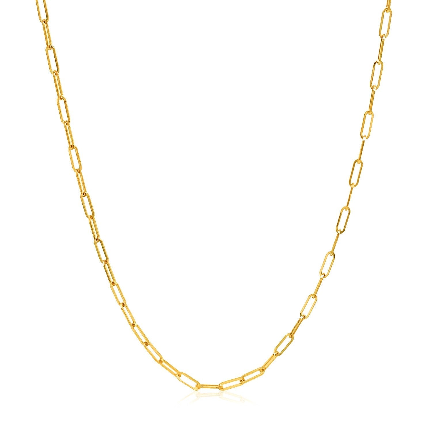 14k Yellow Gold Adjustable Paperclip Chain 1.5mm DestGlow