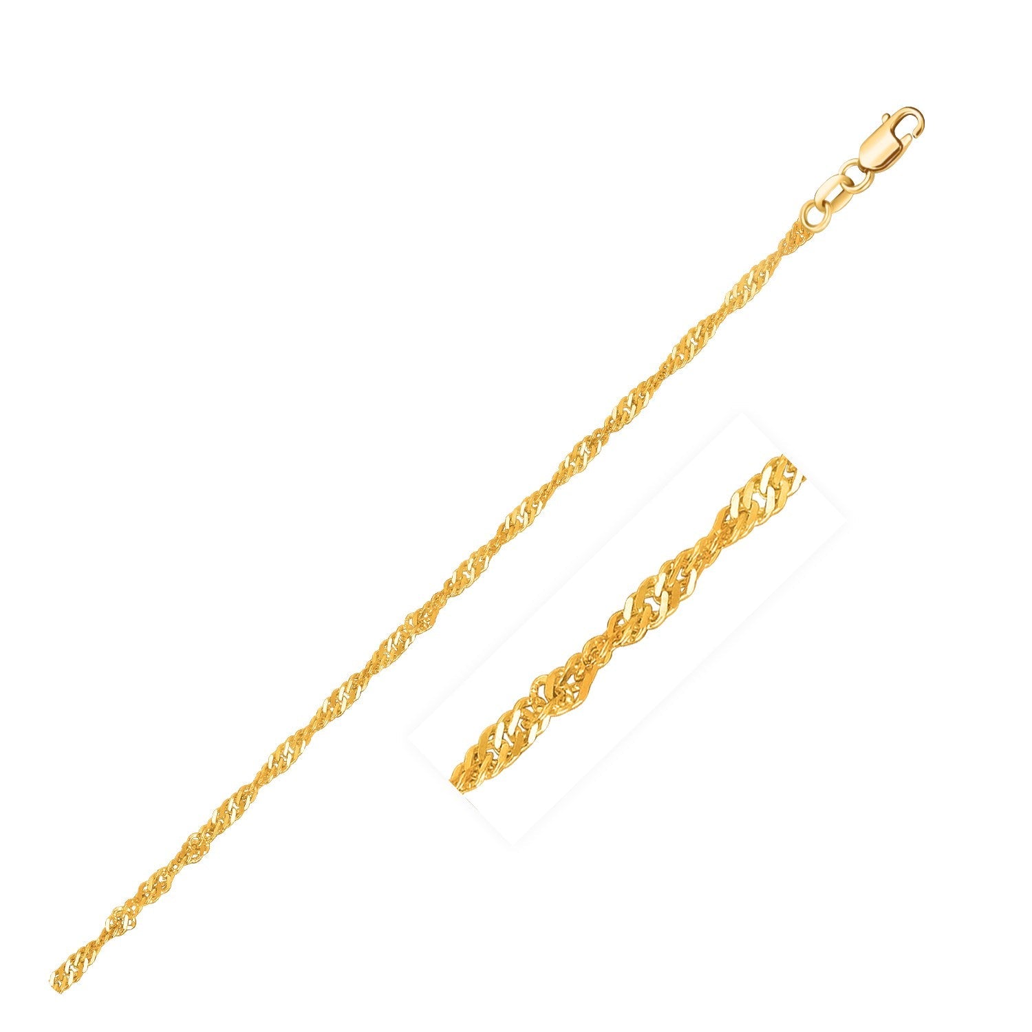 14k Yellow Gold Singapore Chain 1.7mm DestGlow