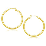 10k Yellow Gold Polished Hoop Earrings (40 mm) - earrings