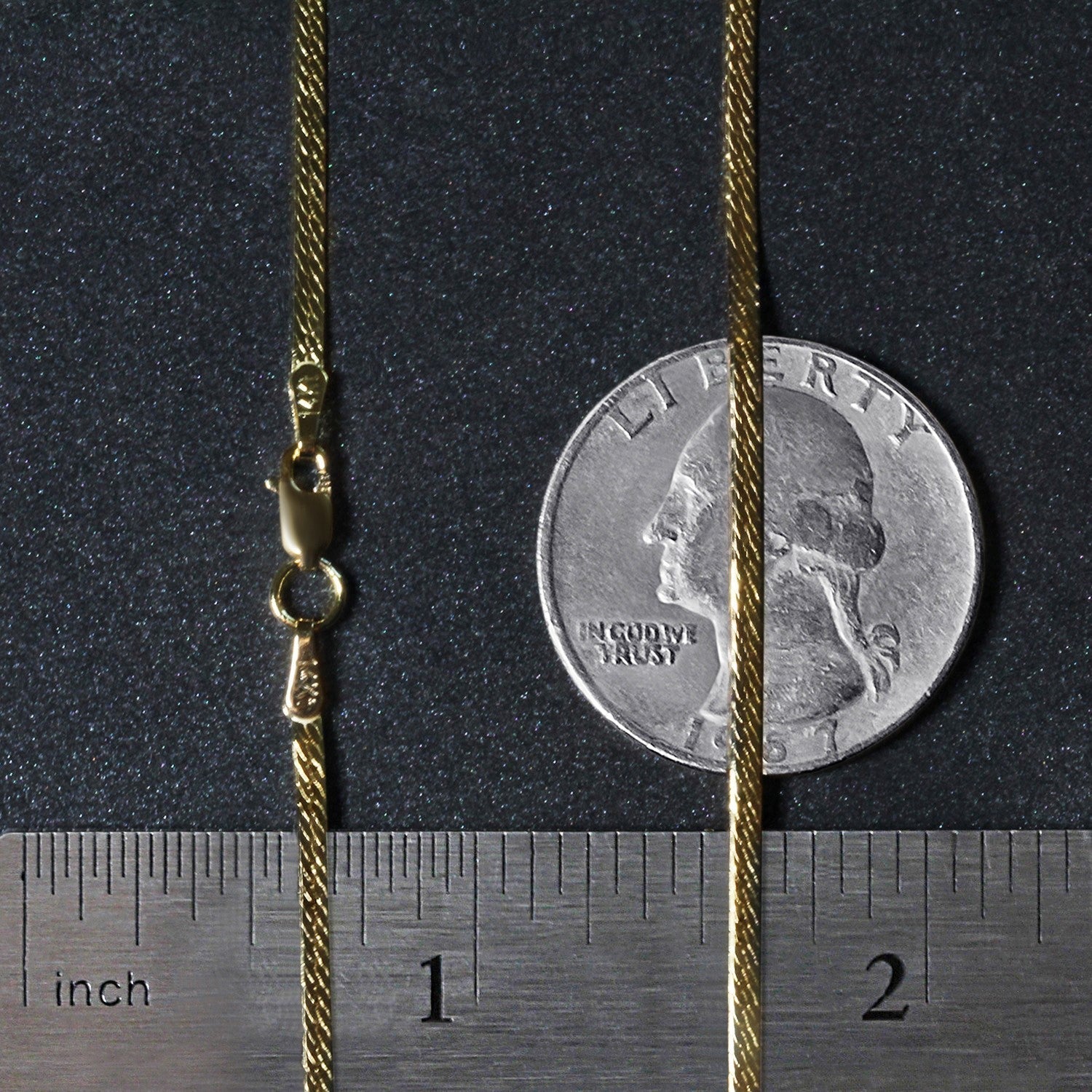 14k Yellow Gold Super Flex Herringbone Chain (1.50 mm) DestGlow