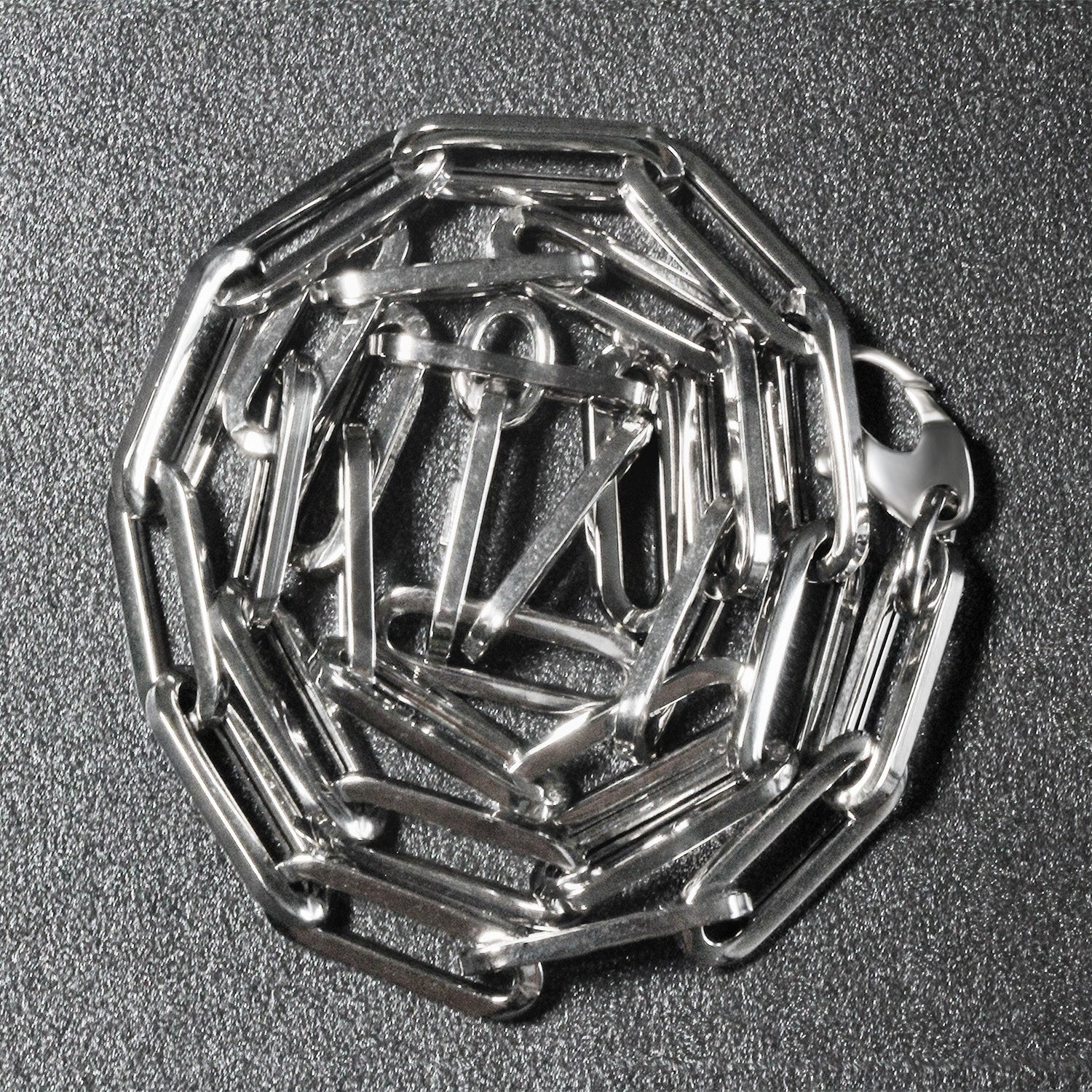 14K White Gold Wide Paperclip Chain (6.1mm) by Bids.com