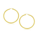 10k Yellow Gold Polished Hoop Earrings (3x30mm) - earrings
