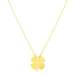 14K Yellow Gold Four Leaf Clover Necklace - necklaces