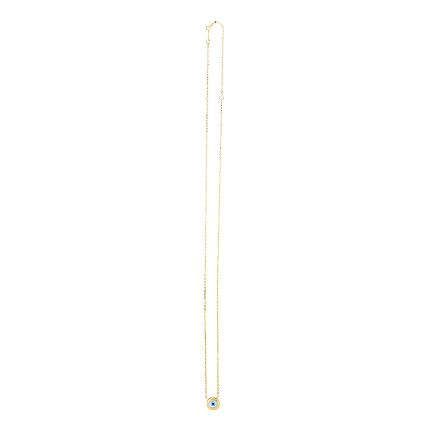 14k Yellow Gold Pearl Evil Eye Necklace by Avera Group