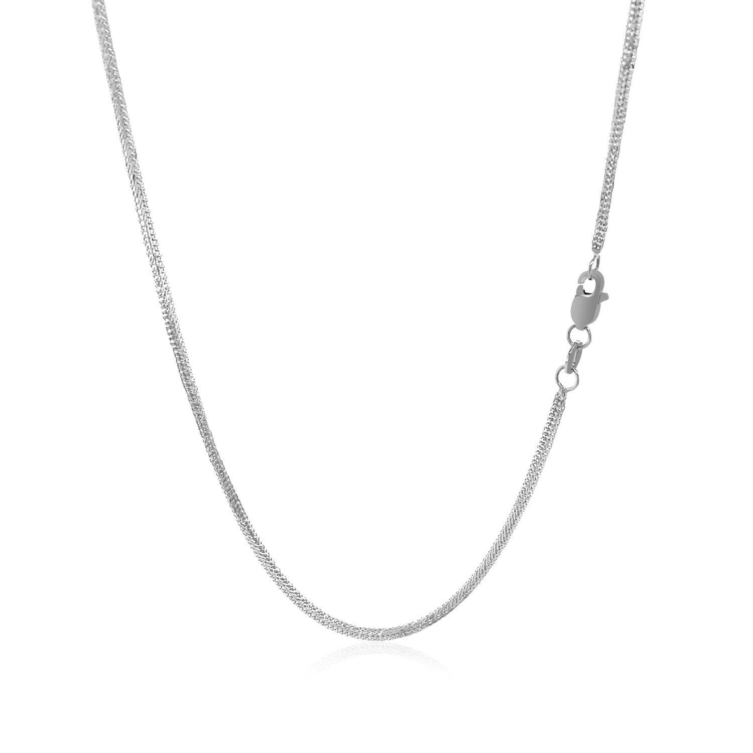 14k White Gold Foxtail Chain (1.00 mm) by Avera Group