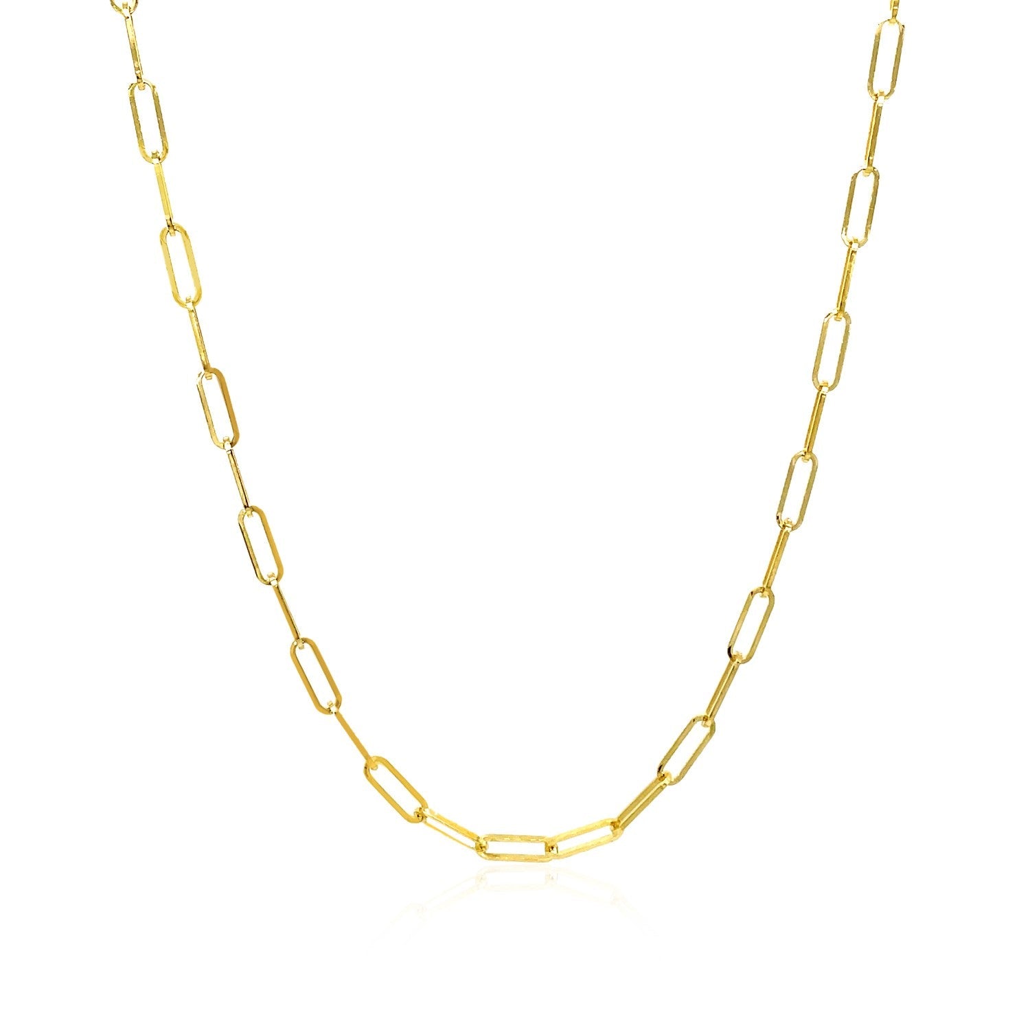 14K Yellow Gold Delicate Paperclip Chain (2.1mm) by Bids.com