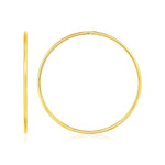 Endless Hoop Style Earrings in 14K Yellow Gold(1.2x35mm) - DestGlow