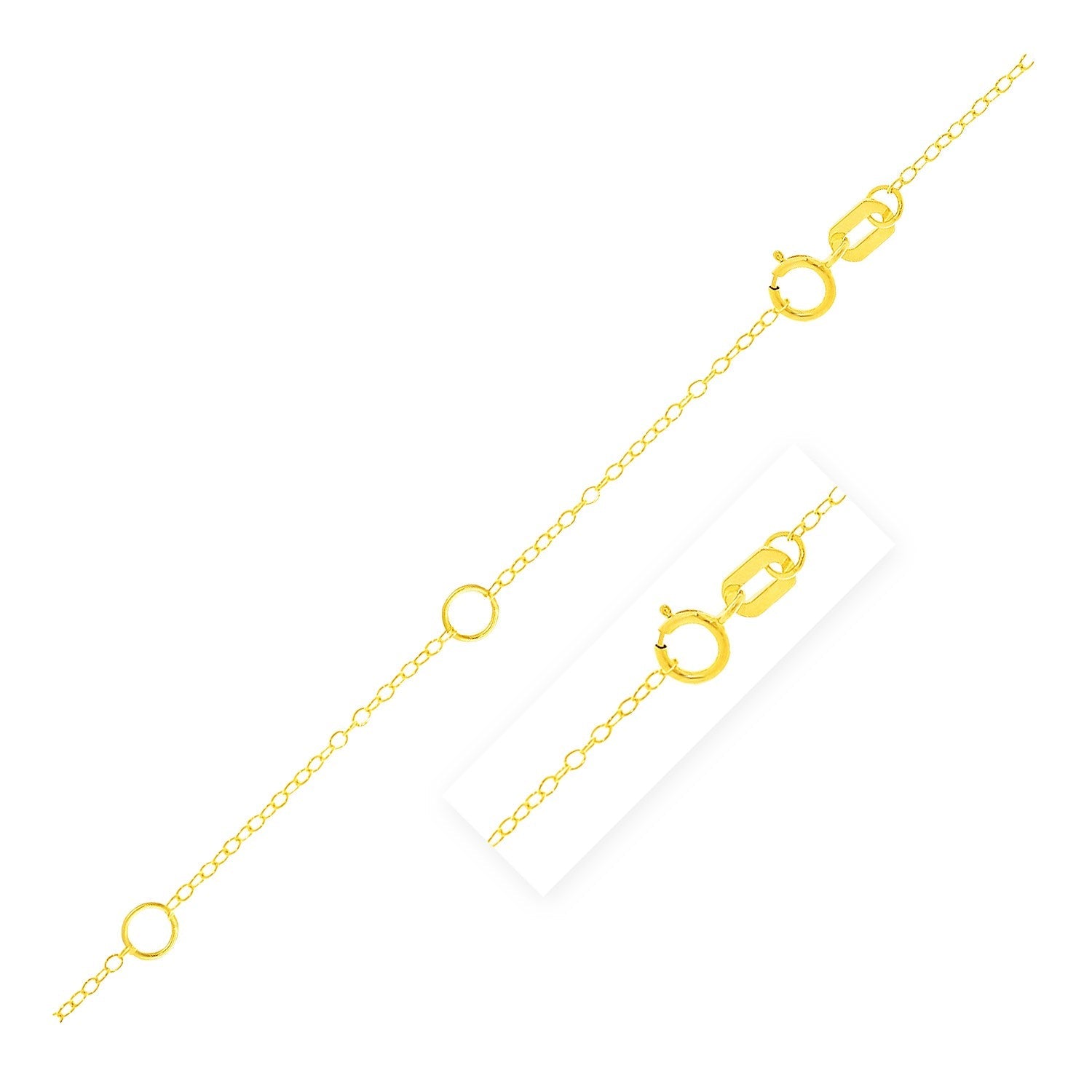 Double Extendable Piatto Chain in 14k Yellow Gold (1.2mm) DestGlow