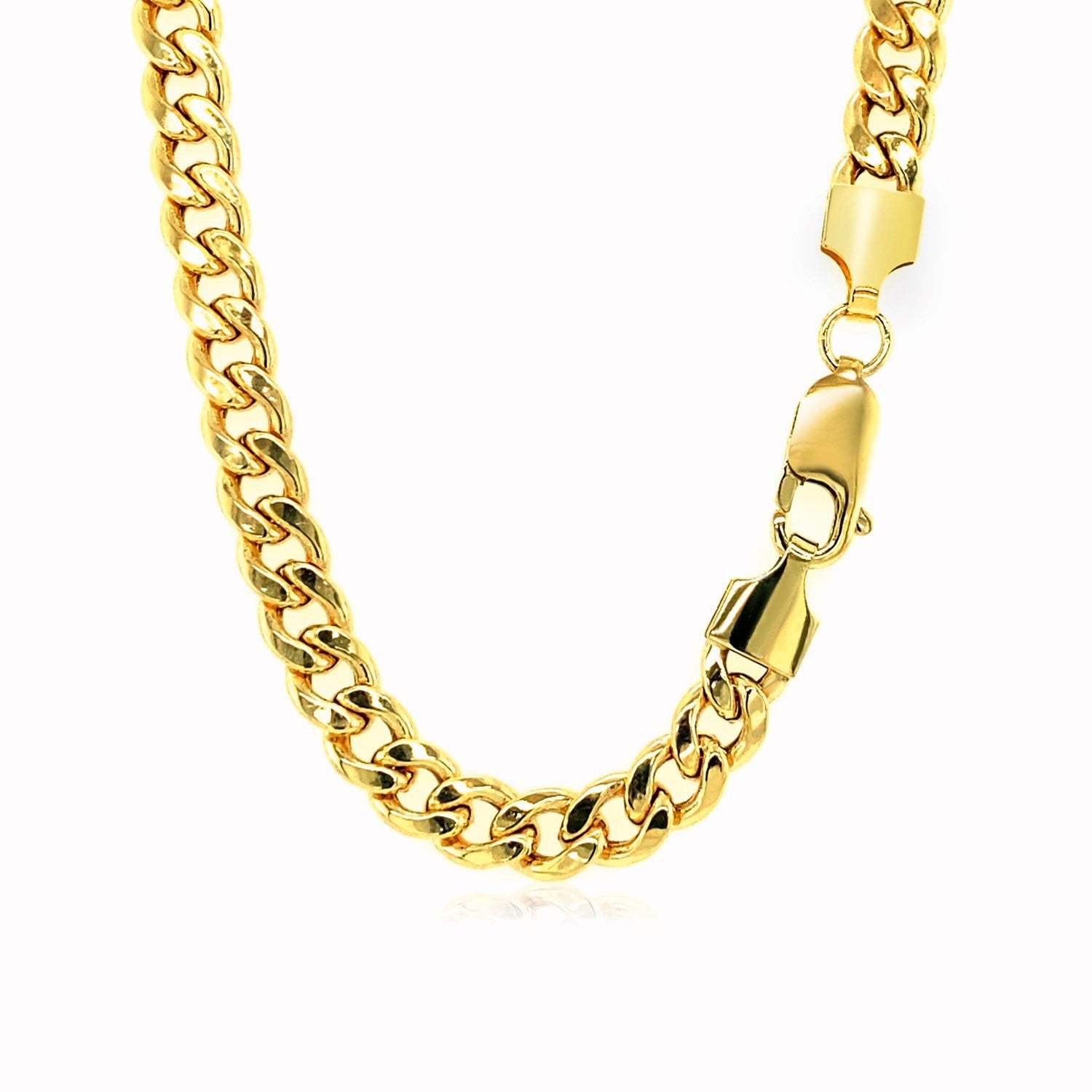 5.5mm 14k Yellow Gold Miami Cuban Semi Solid Chain by Bids.com