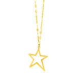 14k Yellow Gold Necklace with Star Pendant - necklaces