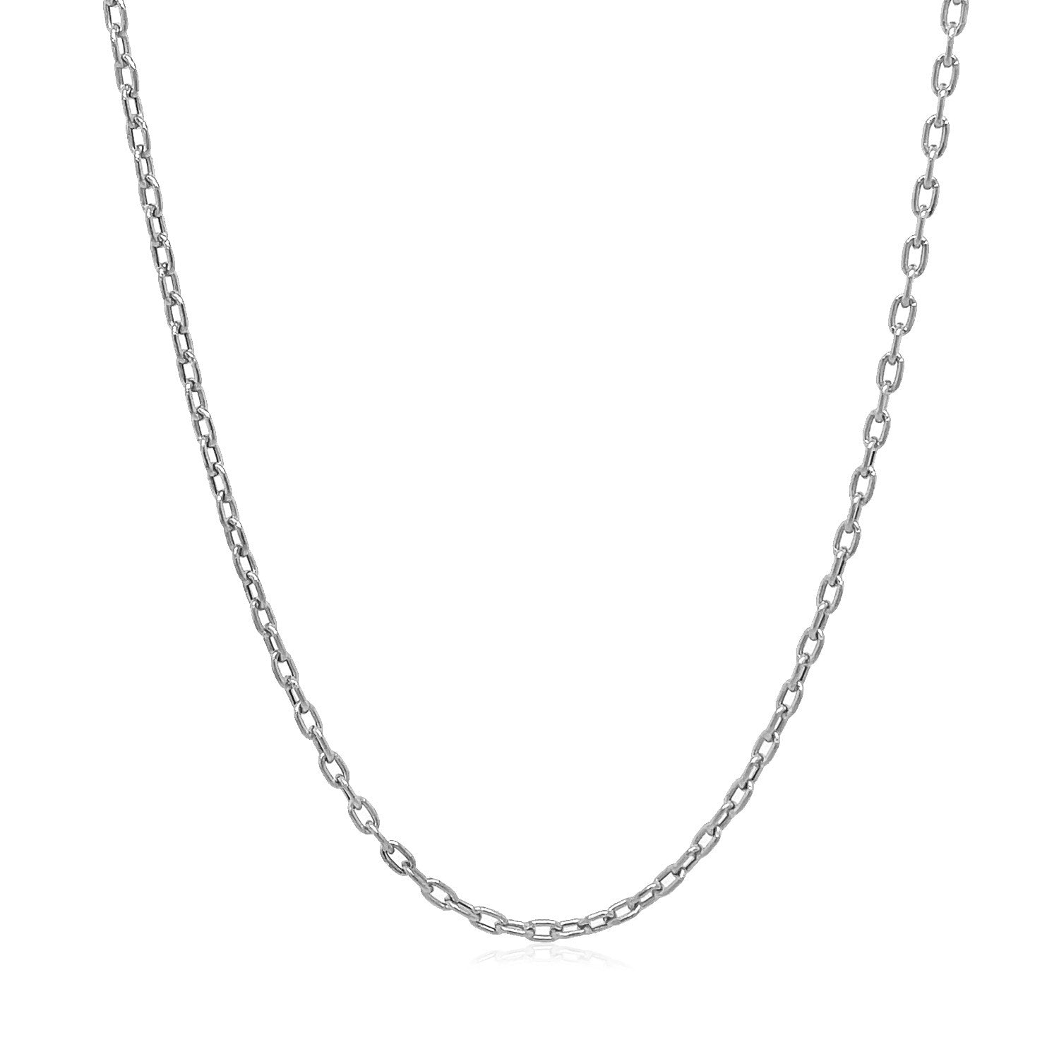 Double Extendable Cable Chain in 14k White Gold (1.80 mm) - DestGlow
