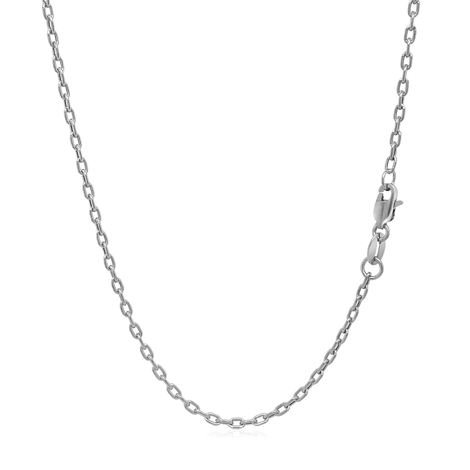 Double Extendable Cable Chain in 14k White Gold (1.80 mm) - DestGlow