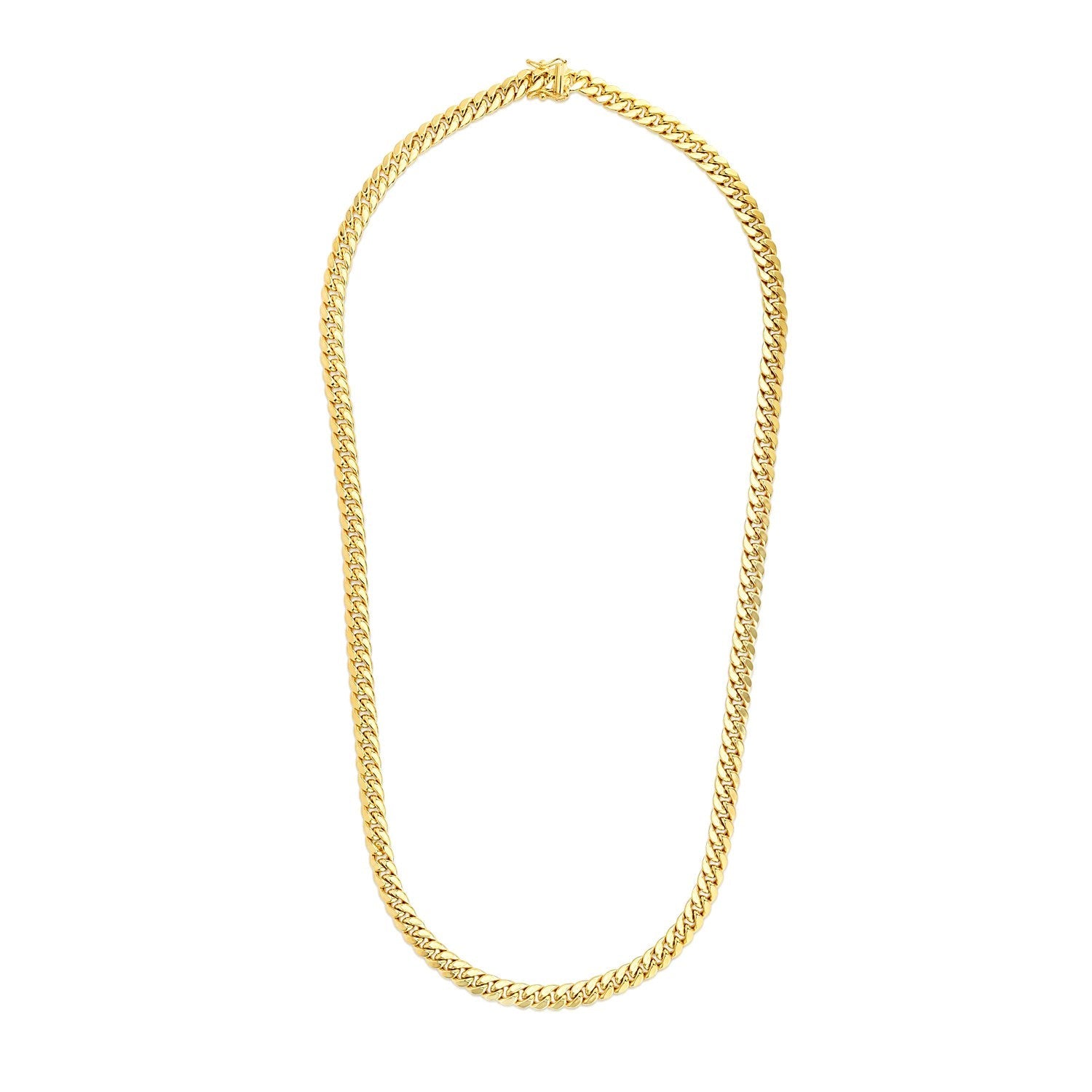 6.9mm 14k Yellow Gold Semi Solid Miami Cuban Chain by Bids.com