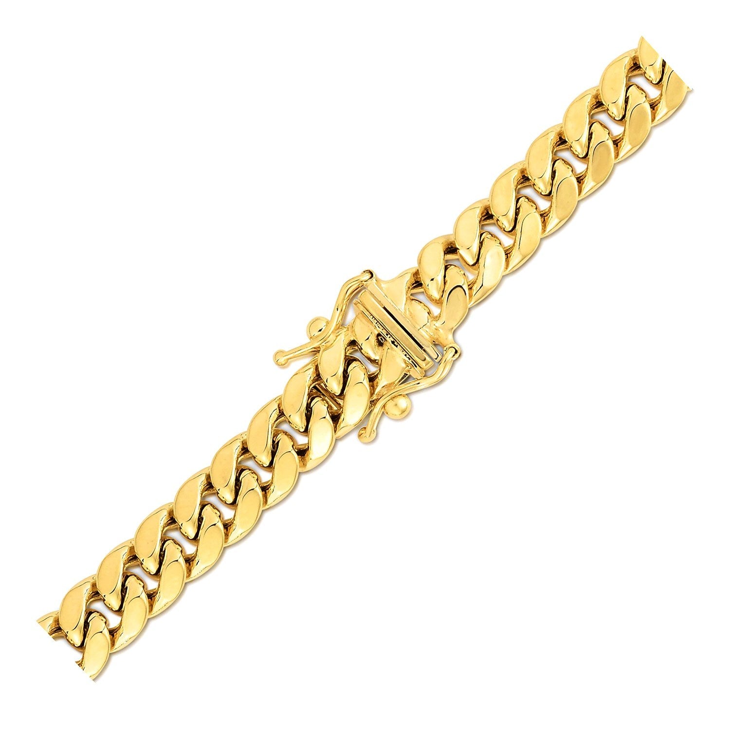 6.9mm 14k Yellow Gold Semi Solid Miami Cuban Chain by Bids.com