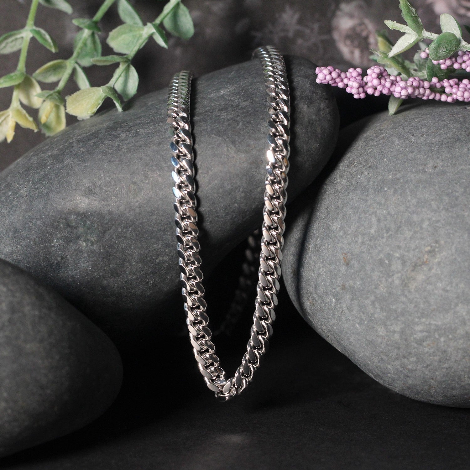 14k White Gold Classic Miami Cuban Solid Chain (5.00 mm) DestGlow