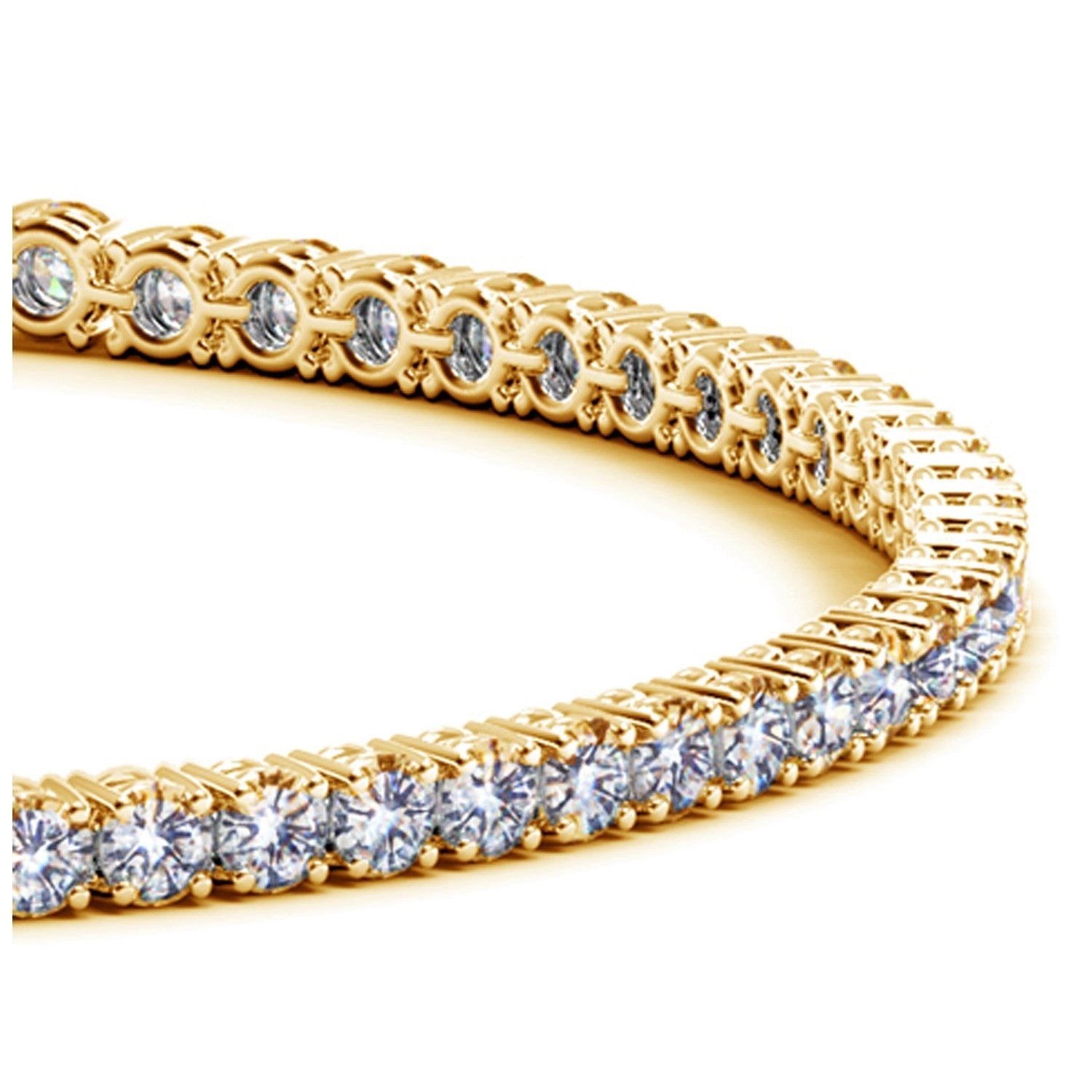 Lab Grown Round Diamond Tennis Bracelet in 14k Yellow Gold (3 cctw F/G VS2/SI1) by Bids.com