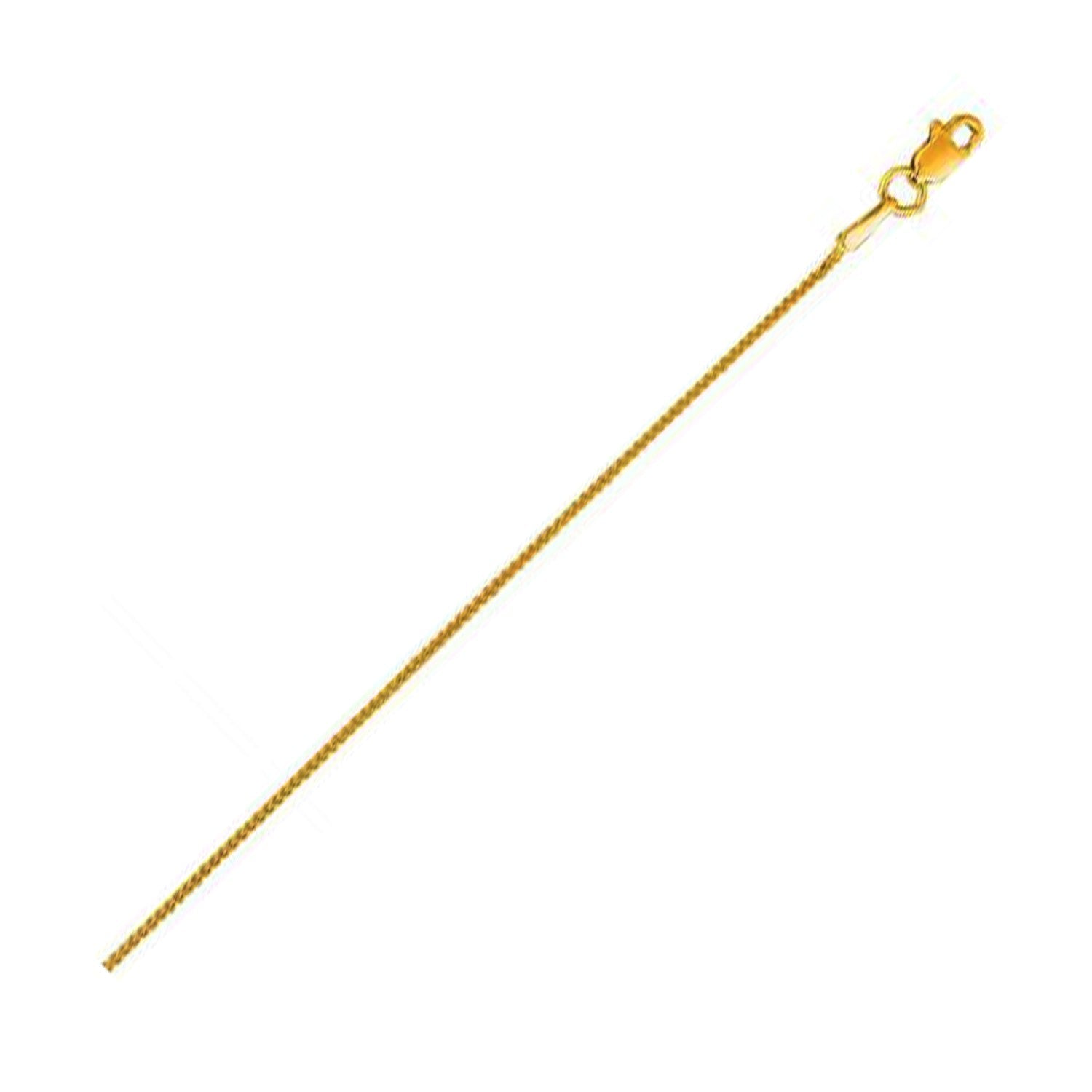 14k Yellow Gold Round Wheat Chain (0.60 mm) by Avera Group